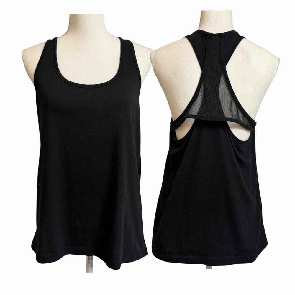 FABLETICS Women's M Black Tank Top Racerback with Double Layer Back Mesh Detail